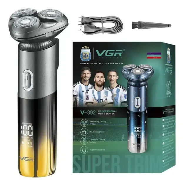 Электробритва VGR V‑392 с триммером/влагозащитой IPX LED-дисплеем и встроенным аккумулятором Коломыя - изображение 5