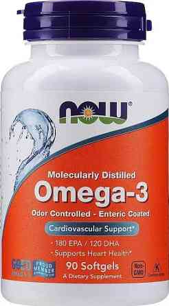 Омега-3 риб'ячий жир Now Foods Omega-3 180 ЭПК/ 120 ДГК 90 капс Київ