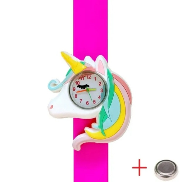 Детские часы с единорогом 21см розовый Киев - изображение 1