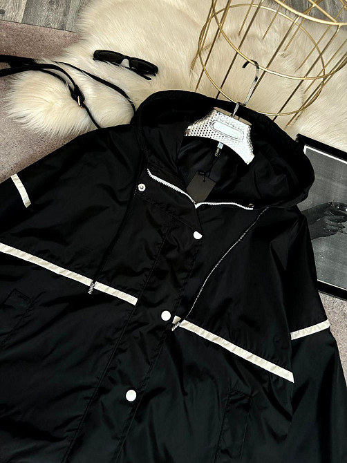 Женская ветровка оверсайз с двойным капюшоном плащевка эмми Одесса - изображение 6
