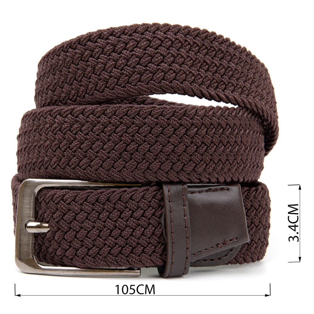 Текстильный мужской ремень классика Vintage 20523 Коричневый Киев - изображение 3