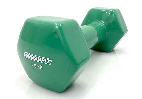 EasyFit Гантель для фітнесу 4.0 кг EasyFit із вініловим покриттям зелена Коломыя