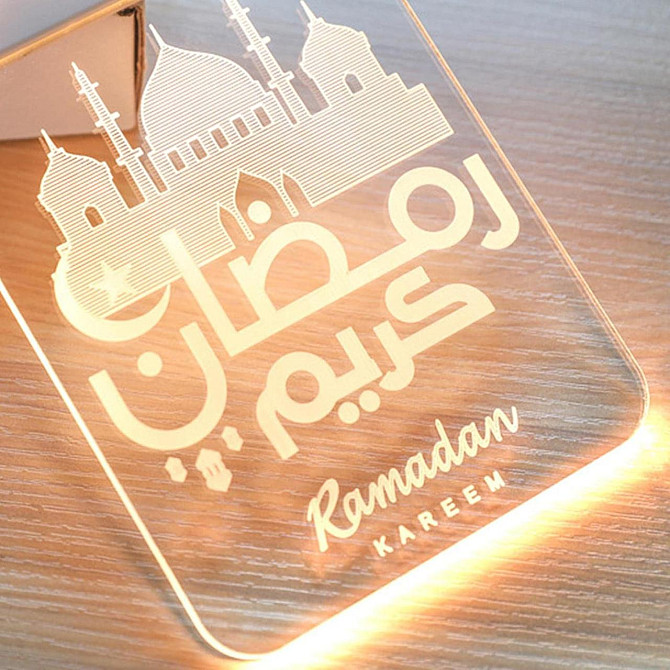 Декоративна LED лампа Ramadan, набір 2шт, на батарейках, прикраса на стіну або вікно Рамадан Київ - фото 2
