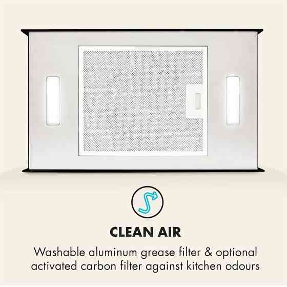 Люстра L островная вытяжка 60см отработанный воздух: 590м³/ч светодиодное сенсорное стекло черный черный Ровно