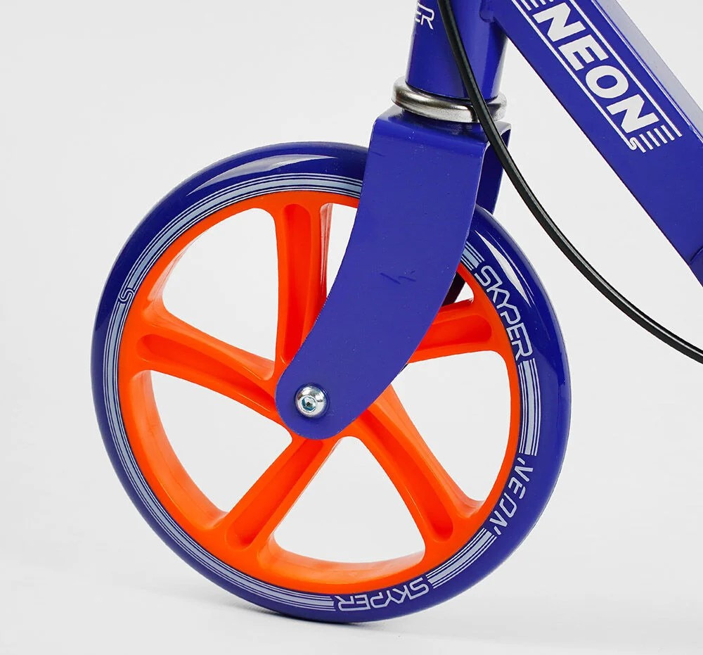 Самокат двоколісний Skyper Neon сталева рама ручне гальмо Синій (N-41417) Чернігів - фото 5