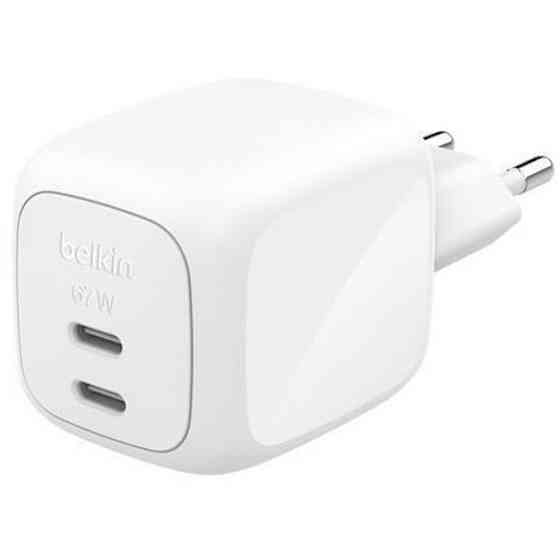 Мережевий зарядний пристрій Belkin BoostCharge Pro New Dual USB-C GaN Wall Charger 67 W White (WCH020KQWH) ( 12923 ) Харків