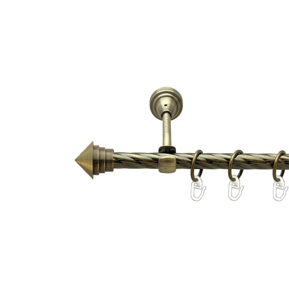 Карниз Orvit Сетра металевий однорядний відкритий скручена труба кільце металеве Антик 16 мм 160 см Львов - изображение 1