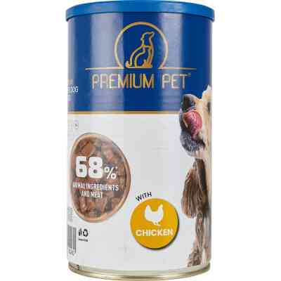 Консервы для собак PREMIUM PET Кусочки в соусе с курицей 1.240 г (4820255192260) Винница