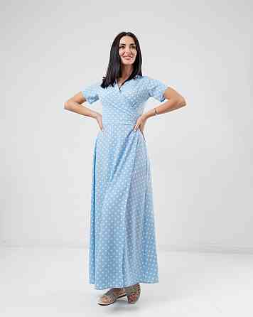 Летнее платье в пол Кайли 44, Голубой Киев