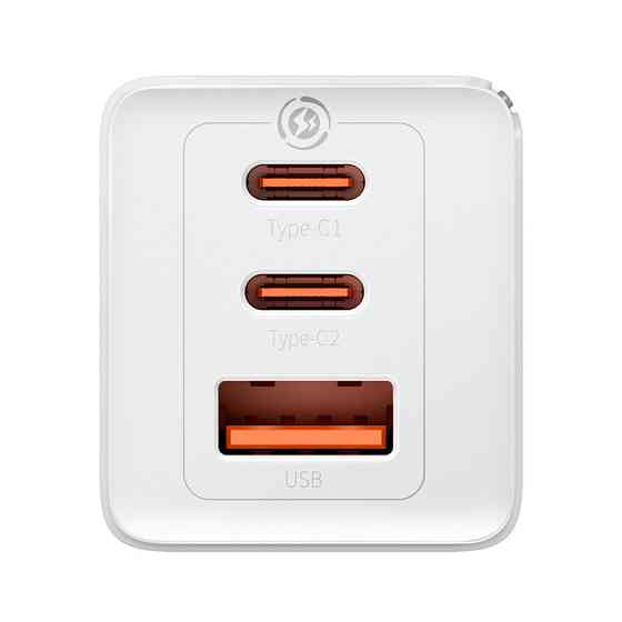 Мережевий зарядний пристрій з кабелем Baseus GaN5 Pro Fast Charger 2C+U 65W  EU  White (Baseus Xiaobai charging Cable Type-C  to Київ