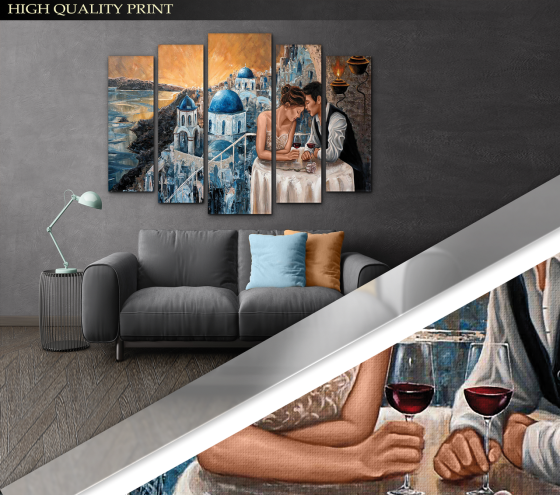 Модульна картина Закохані Місто Art-249_5 ( 80х118см ) Київ