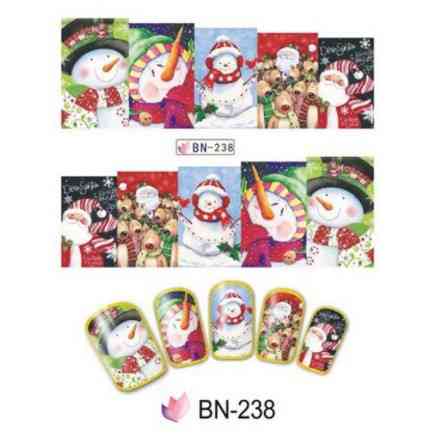 Стикеры для ногтей новогодние снеговики - размер наклейки 6*5см, инструкция по применению есть в описании Киев