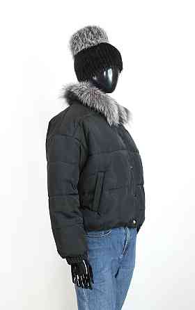 Демисезонная женская куртка з меховым воротним Черный 42 Харьков