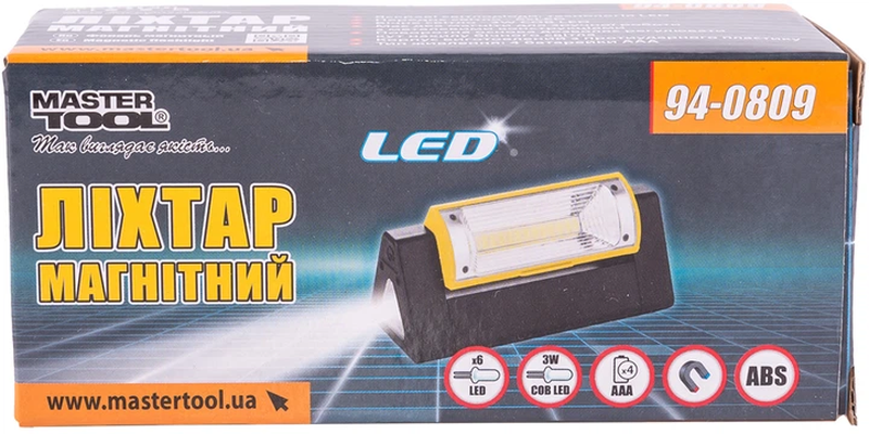 Ліхтар магнітний з регулюванням нахилу бічного світла LED 4xAAA Харків - фото 5
