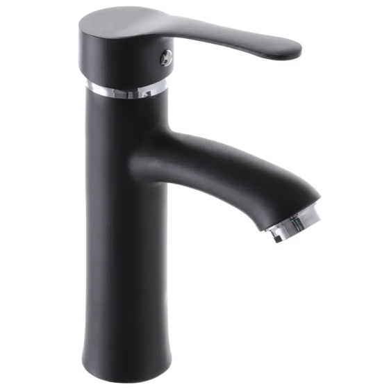 Черный смеситель для умывальника G-Ferro LAura-001 без подводки GF1301 Харьков