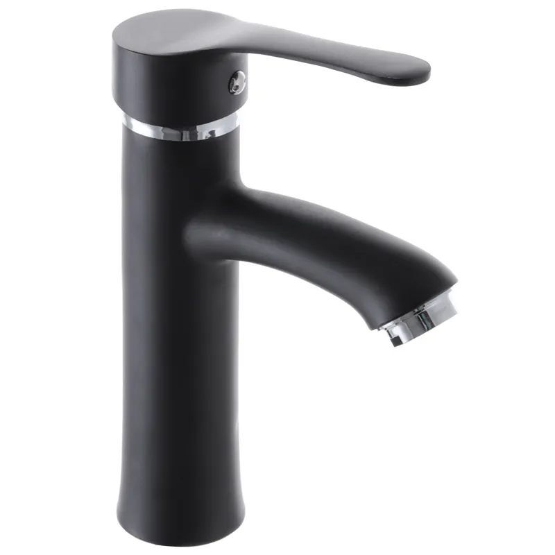 Черный смеситель для умывальника G-Ferro LAura-001 без подводки GF1301 Харьков - изображение 1