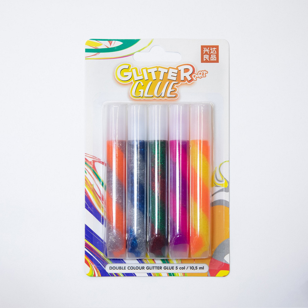 Клей з блистками 5 шт*10,5г в блістері 5 кол.подвійний колір, шт Київ - фото 1
