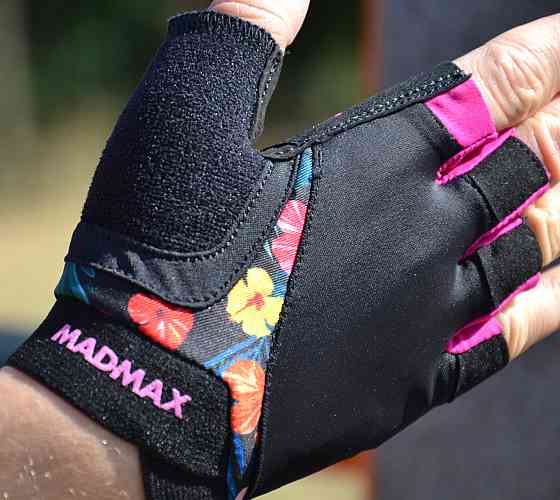Перчатки для фітнесу MadMax MFG-770 Flower Power Gloves Black/Pink XS Кам'янське