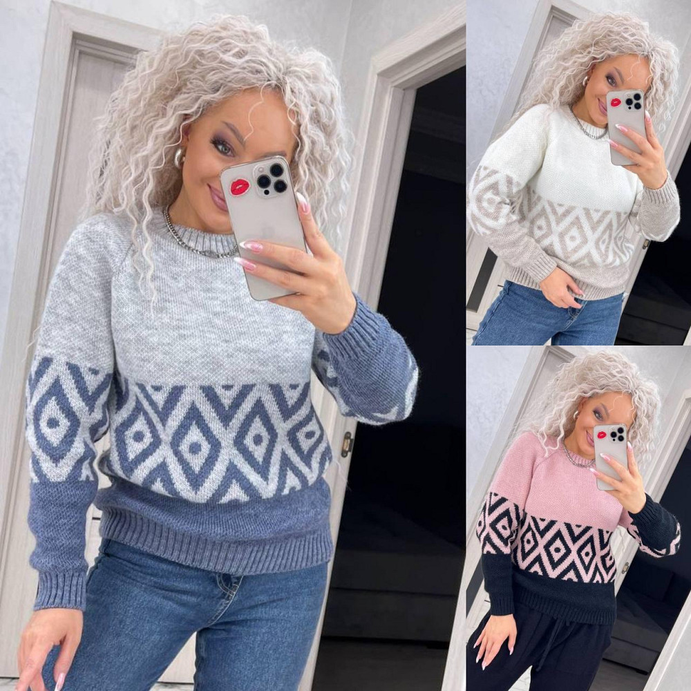 Женский яркий свитер с орнаментом. 46-54р Київ - фото 3