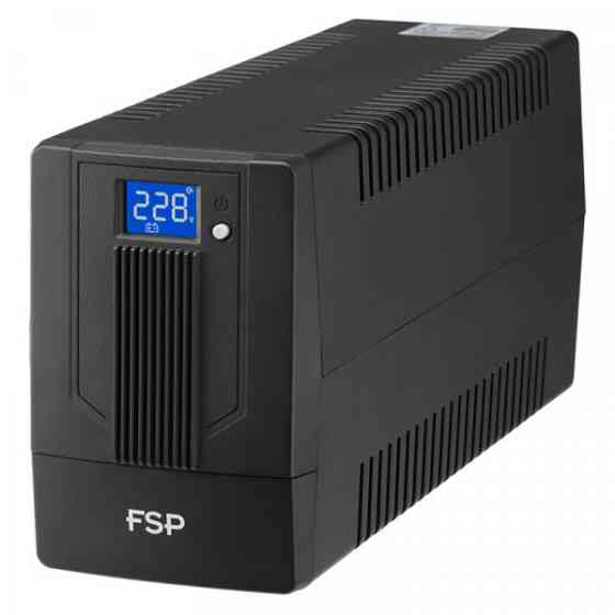 ДБЖ FSP iFP-800, 800ВА/480Вт, USB, LCD, 2хSchuko, AVR, Black (PPF4802000) Київ