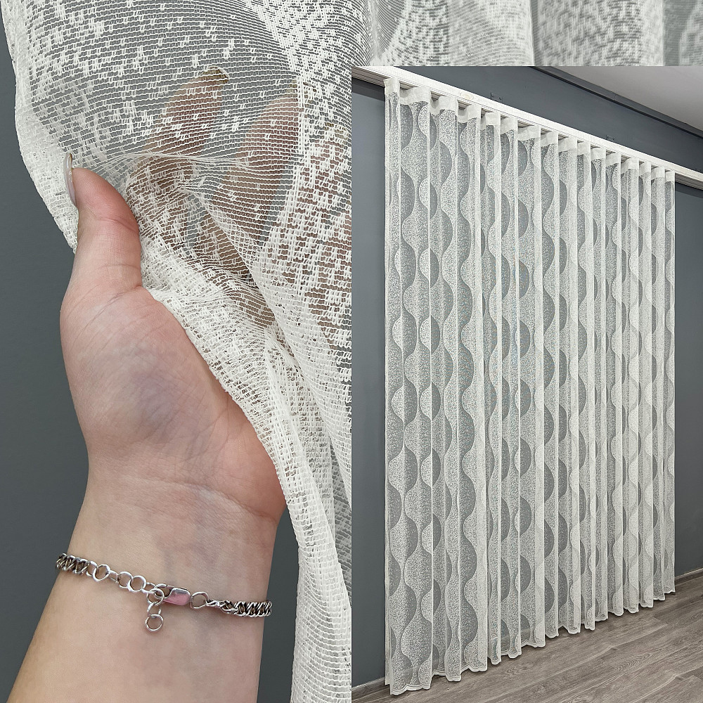 Тюль VR-Textil 1994т Жакард Молочний 400х270 см (42-1020) Київ - фото 1