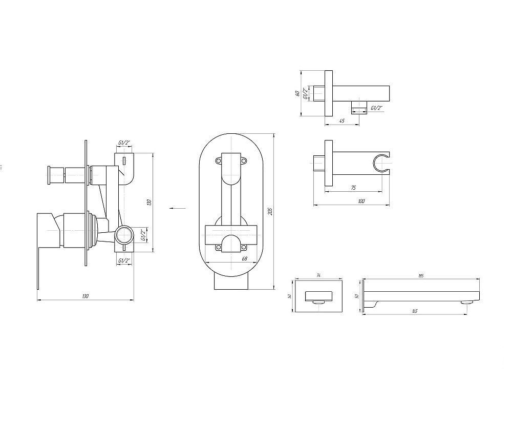Змішувач для ванни вбудований TOPAZ SARDINIA TSG 08202-V-H20 Тернопіль - фото 7