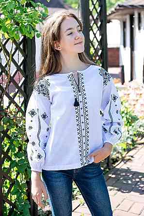Вишиванка для дівчаток і підлітків, біла топ Київ