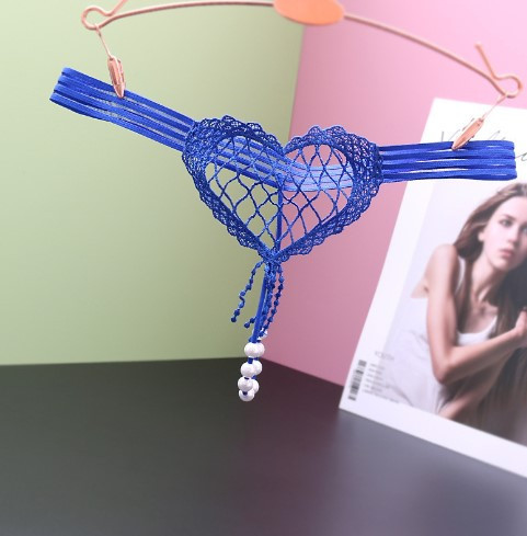 Трусы с бусинами синие - размер универсальный (на резинке), 15% нейлон, 85% полиэстер Киев - изображение 1