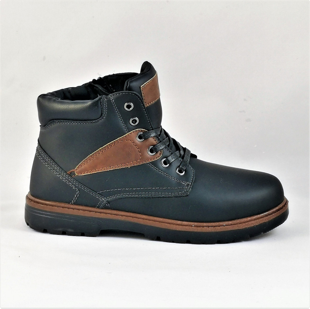 Черевики ЗИМНІ Чоловічі Чорні Кросівки з МЕХОМ на замку з блискавкою (розміри: 41,42,43, 44) — 204-2 Дніпро - фото 4