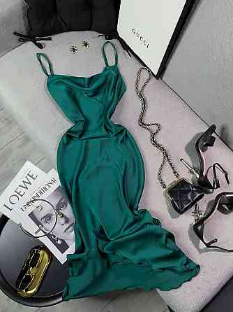 Жіноче романтичне елегантне плаття шовк Зелений, 42/44 Одеса