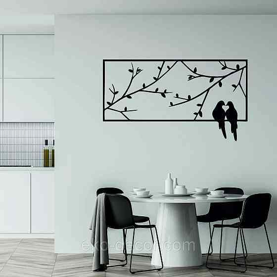 Декоративное настенное Панно «Птица», Декор на стену 90*50 см, Черный Киев