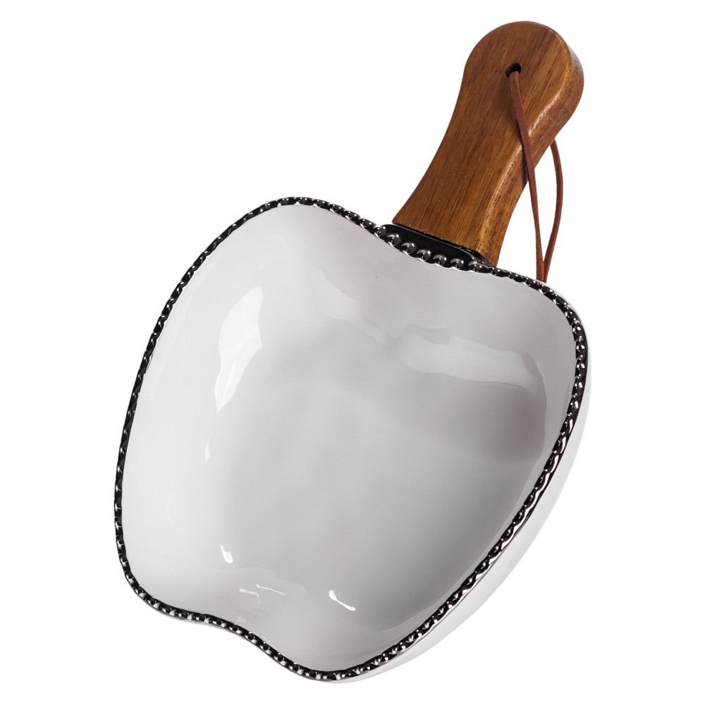 Глибока фарфоровая тарілка з ручкою Яблуко 23 см Київ - фото 2