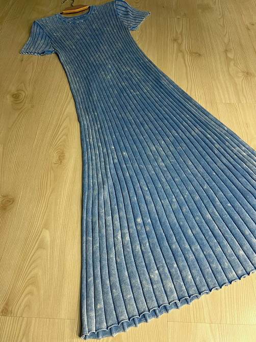 Платье женское Fashion 3042 длинное трапеция трикотажное в рубчик, голубой, one size Киев - изображение 12