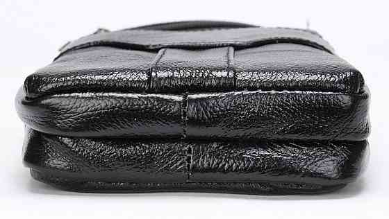 Невелика шкіряна поясна сумка Чорний (Vintage) Київ