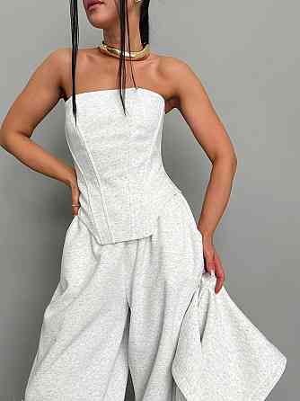 Жіночий стильний трендовий костюм-трійка петля Меланж, 46/48 Одеса