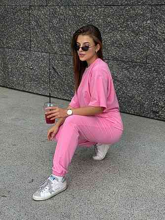 Спортивный костюм женский футболка и штаны джогеры Розовый M-L Харьков