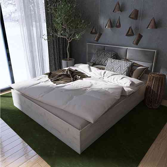 Кровать двуспальная Эверест КЛ-1400 Лайт (ламельный каркас) 140х200 см Дуб Крафт белый (DTM-071073) Львов