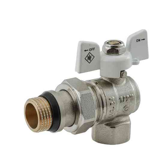Кран кульовий з американкою Nolf classic NFC.983-06-1/2" FM ГШМ WHITE кутовий "антипротікання" (NF3162) Київ