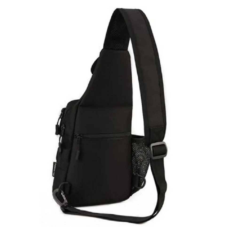 Сумка тактична плечова 40х20 см чорна Київ - фото 3