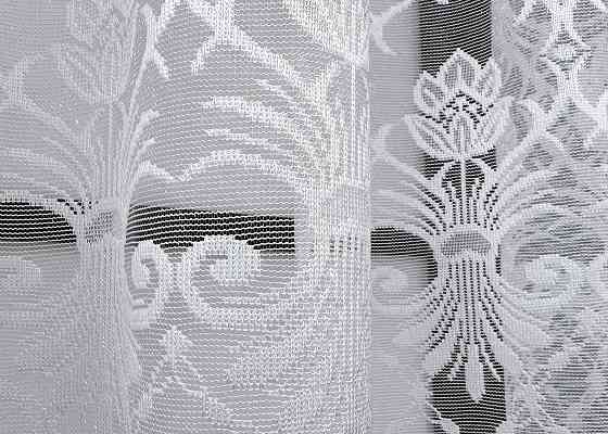 Коротка тюль, висота 1,2м, жаккард "Jak-1" колір білий 695т Київ