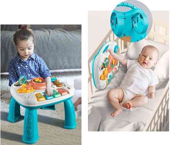 Развивающая игрушка Музыкальный игровой Столик 3 в 1 Часы Пианино. Харьков