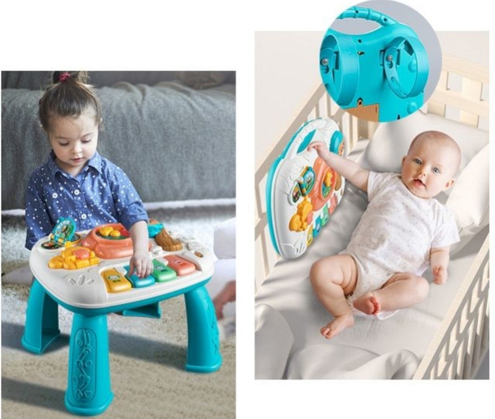 Развивающая игрушка Музыкальный игровой Столик 3 в 1 Часы Пианино. Харьков - изображение 2