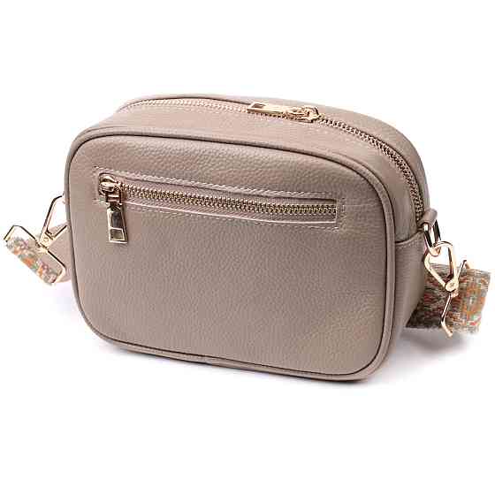 Елегантна стьобана сумка жіноча з натуральної шкіри Vintage 22612 Бежевий Київ