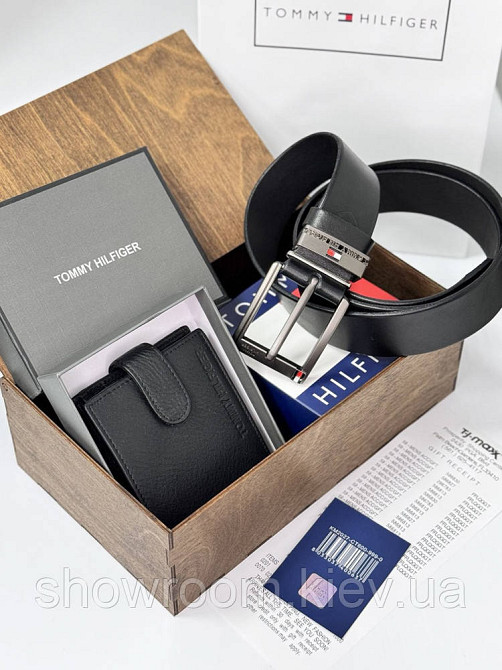 Чоловічий подарунковий набір ремінь та портмоне в дерев'яній коробці TH (073) Київ - фото 8