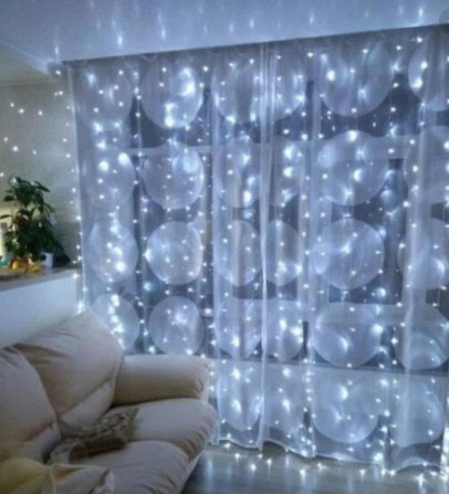 Гірлянда штора Водоспад 480 led 3.0х3.0м Холодний білий Вінниця - фото 4