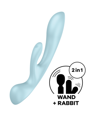 Вибратор кролик Satisfyer Triple Oh с тремя моторами, голубой Sex Aura Киев