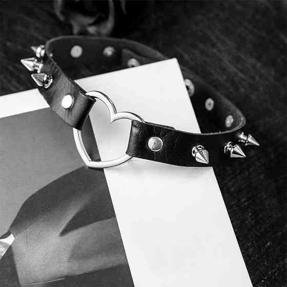БДСМ чокер із серцем і шипами Чорний — Садо-мазо Вінниця