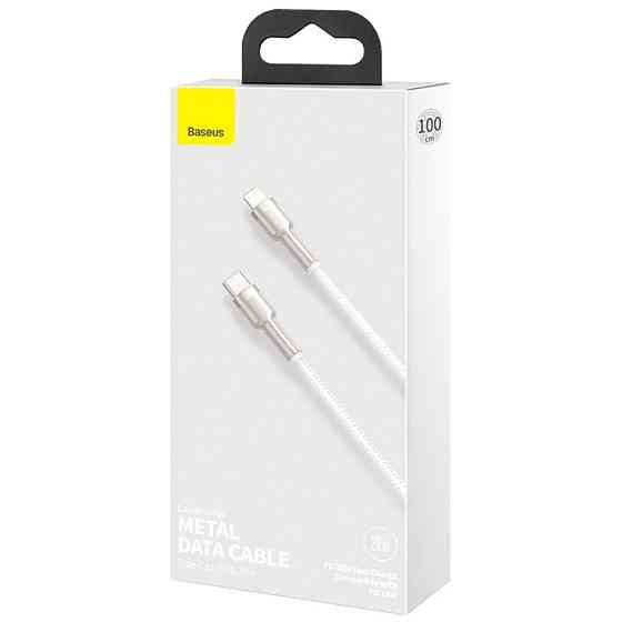 Кабель Baseus Cafule Series Metal Data Cable Type-C to iP PD 20W 1m White Одеса