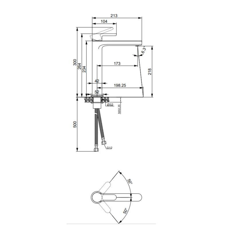 Смеситель для раковины высокий Lidz Astra 001FH (k35) LDAST001FHCRM48090 Chrome Киев - изображение 10