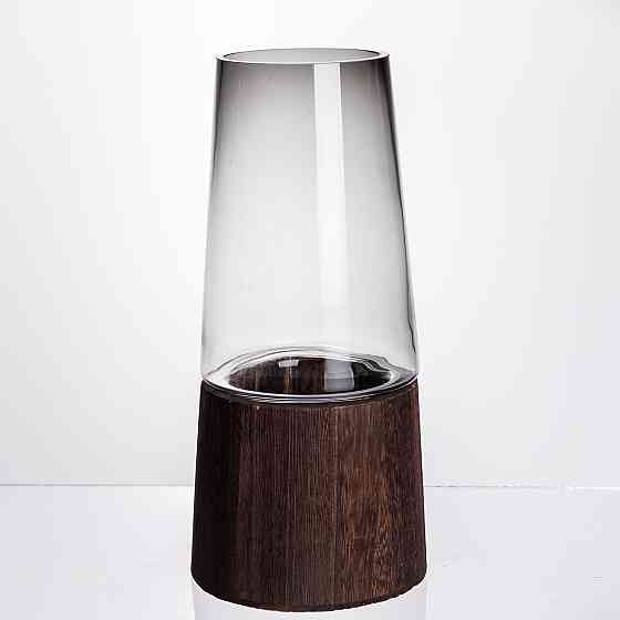 Ваза для квітів кругла скляна 29 (см) декоративна ваза 2 (л) із товстого скла HP-19-161-1 Київ